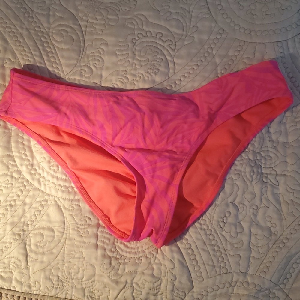 Pink tropical bikini bottoms